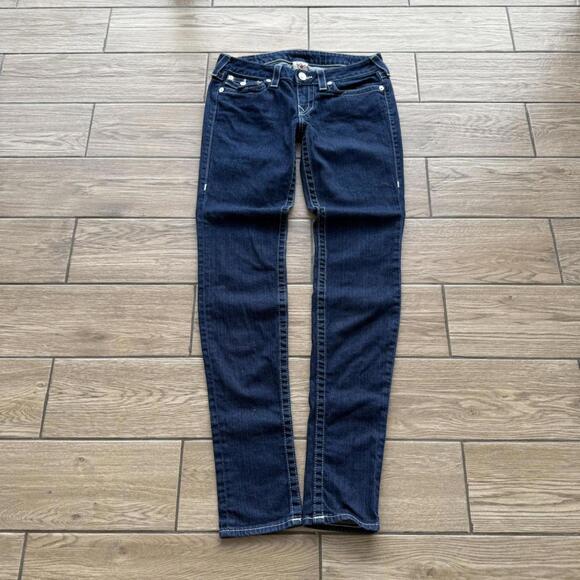 Y2K True Religion Blue Rhinestones Denim Jeans - Picture 2 of 5